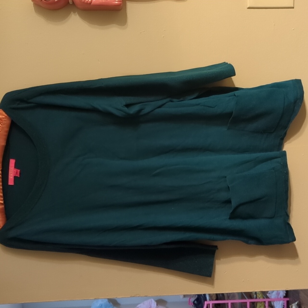 Dark Green Sweater with Glittery Details